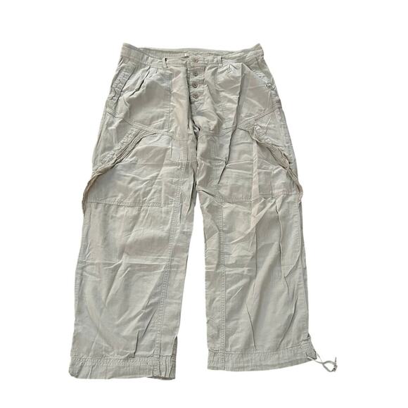 Prairie Underground Women's White 100% Cotton Cargo Pants Size Large - Picture 2 of 9